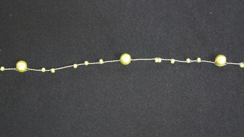 Girlande, 10m/  5mm, Perlenschnur, grün