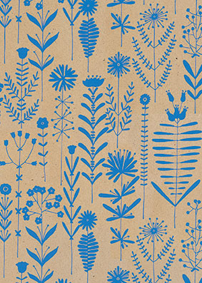Rolle 200m x 100cm, Ischia Blumen, blau