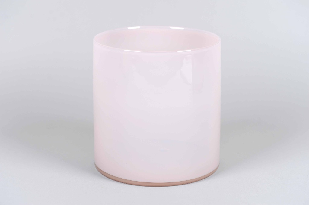 Glasvase, Opaline Ø20x H20cm, pink