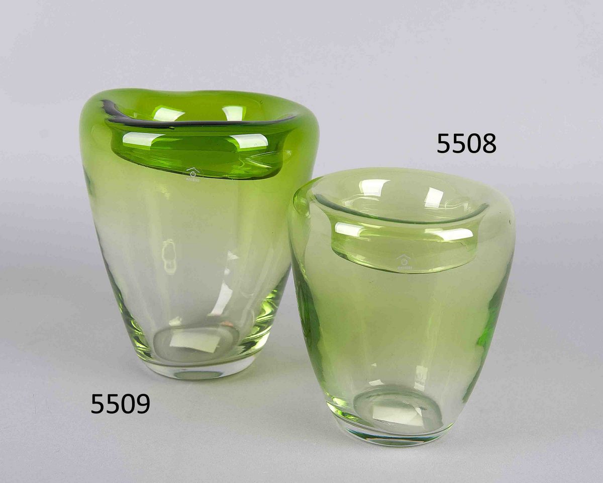 GlasVase, Collar - Ø17x 16x H18.5cm, grün