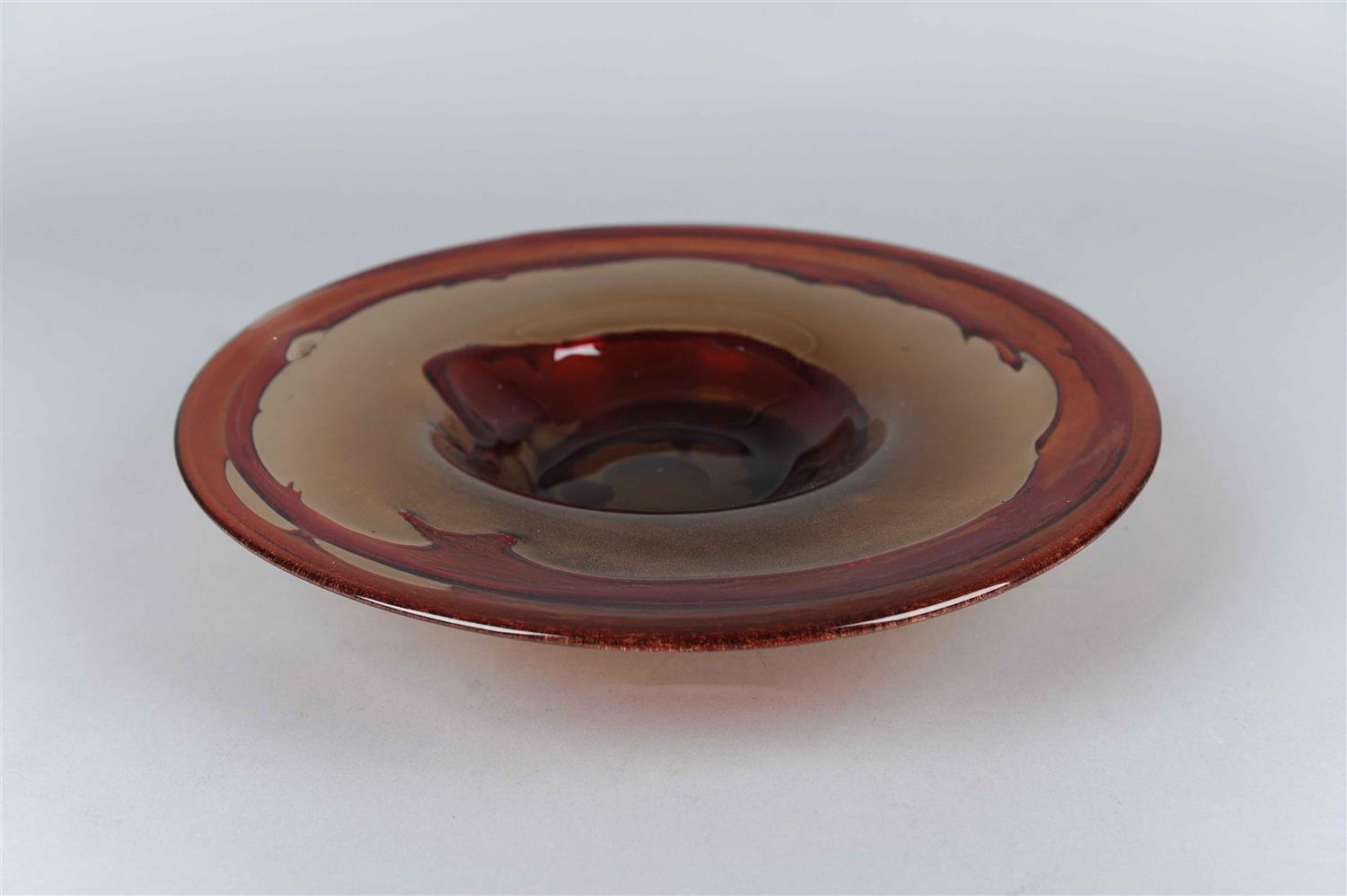 GlasSchale,  Rouge vif - Ø42x H7cm, rot