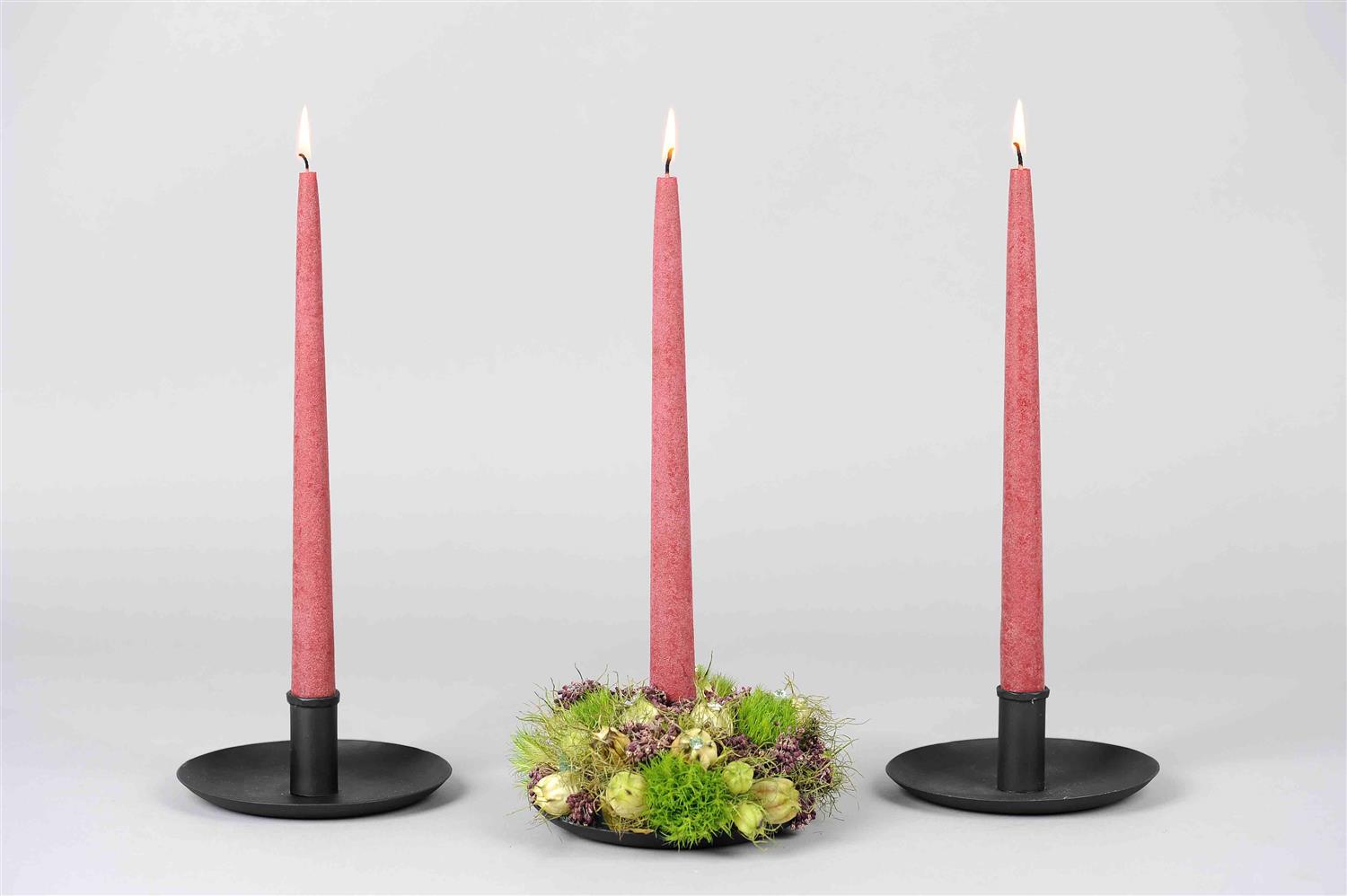 Kerzenständer, metal - rund Ø 15cm, black