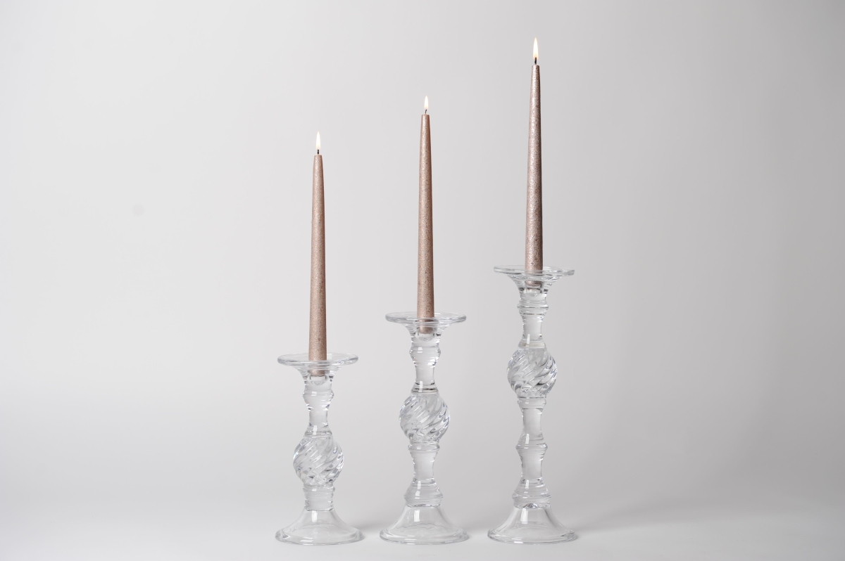 Kerzenständer, Twizzler Ø12x H36cm, glas